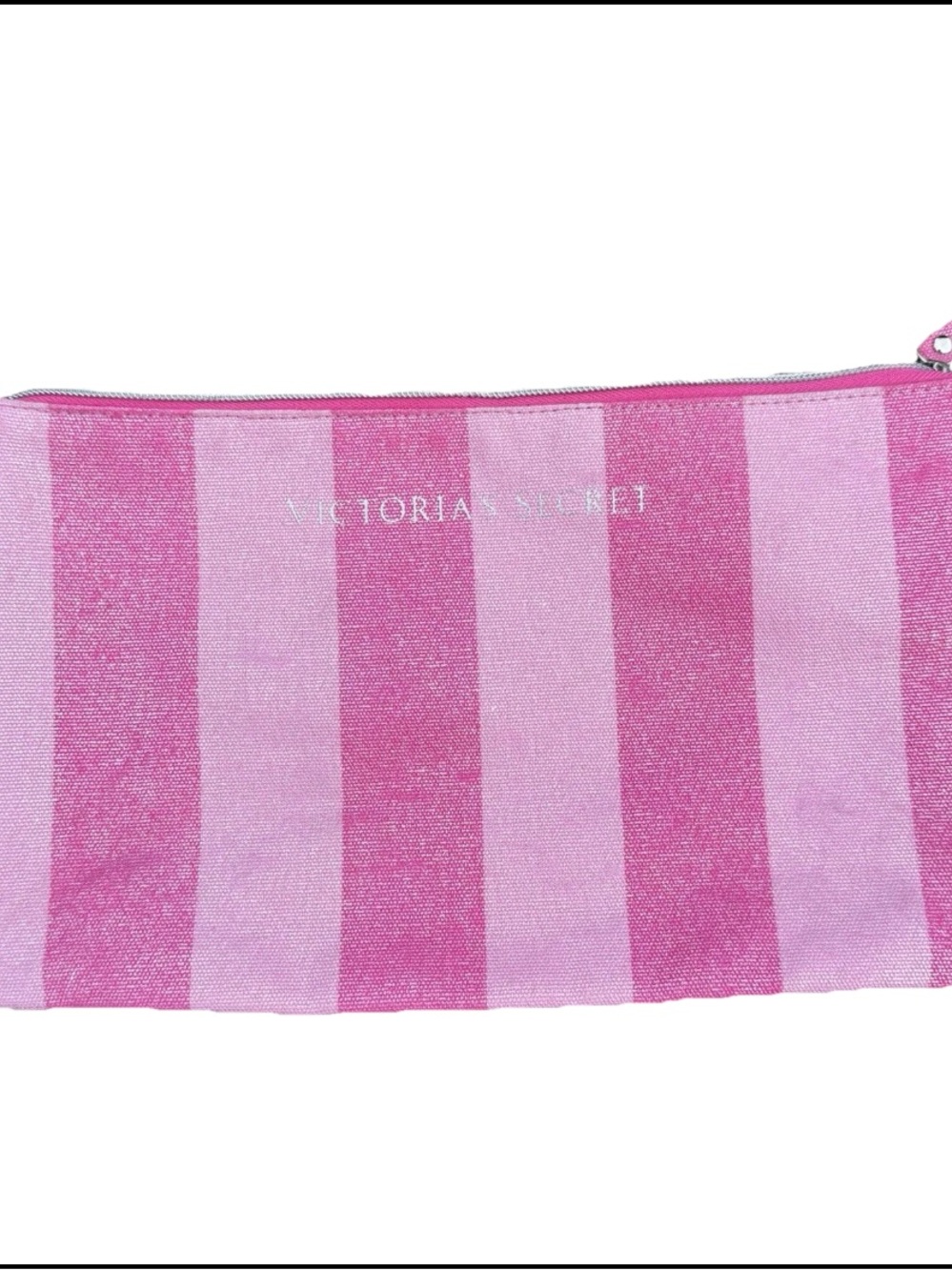 Y2K Victoria's Secret Pink Stripe Makeup Pouch